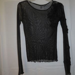 CITY DKNY Sheer Black Top